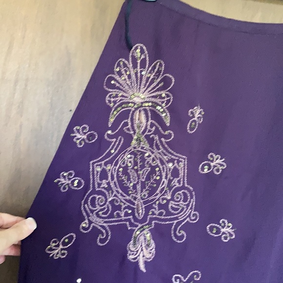 Vintage Y2K  skirt w/ slit metallic & sequin accent size 2P - Picture 11 of 14